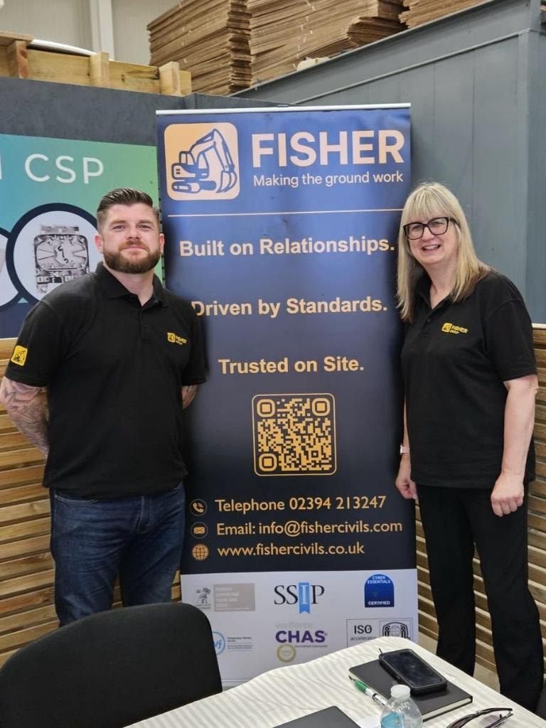Tom Fisher and Wendy Elliott at a Fisher Group industry event
